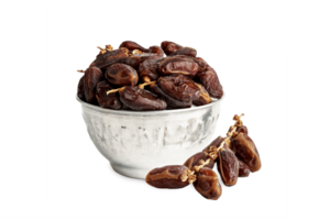 A Bowl with dates. Arabian dates khajur for Ramadan png