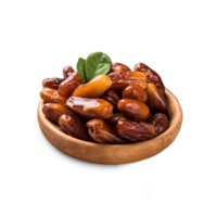 A Bowl with dates. Dates khajur on a wooden bowl. Arabian Dates for Ramadan png