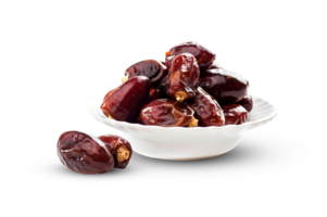 A Bowl with dates. Dates khajur on a plate. Arabian Dates for Ramadan png