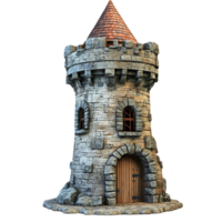 Medieval Stone Tower with a Conical Roof png