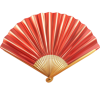 Red and Gold Folding Fan with Classic Design png
