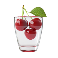 Refreshing Cherry Cocktail in a Glass with Ice and Mint png