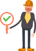 Engineer Character Showing Check Mark png