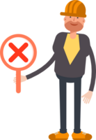 Engineer Character Showing Wrong Mark png