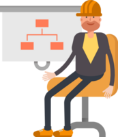 Engineer Character Presenting Organization Chart png