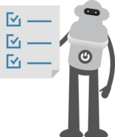 Robot Character and Check List Document Illustration png
