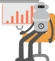 Robot Character Presenting Bar Chart Illustration png