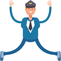 Postman Character Relaxing and Jumping png