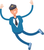 Postman Character Relaxing and Jumping Illustration png