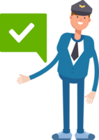 Postman Character and Check Mark png
