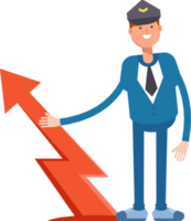 Postman Character and Arrow Chart png