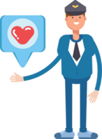 Postman Character and Heart Message png