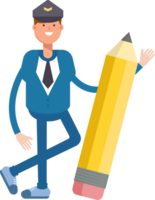 Postman Character and Pencil png