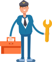 Postman Character Holding Toolbox and Wrench png
