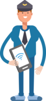 Postman Character Holding Smartphone png