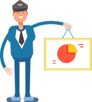 Postman Character Holding Pie Chart Signage png