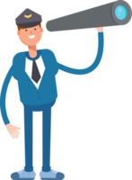 Postman Character Using Binoculars png