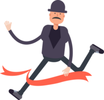 Old Man Character Running at Finish Line png