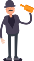 Old Man Character Drinking Beer png
