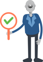 Robot Employee Character Showing Check Mark png
