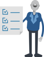 Robot Employee Character and Check List Document png