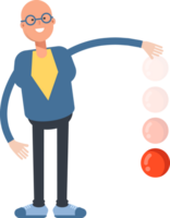 Blue Suit Bald Man Character Throwing Ball png
