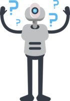 Robot Character and Question Marks Avatar png