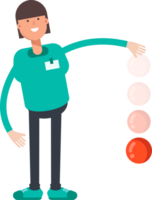 Woman Staff Character Throwing Ball png