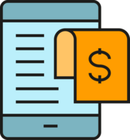 Mobile Receipt on Smartphone Icon png