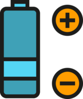 Battery with Plus and Minus Icon png