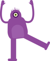 Monster Character Relaxing and Rising Both Hands Illustration png