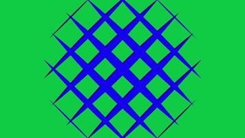 Cross halftone grid transition effect animation on green screen, blue screen chroma key background video