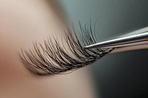 A close up of a person's hair with a curling iron photo