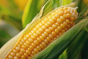 A close up of a yellow corn kernel photo