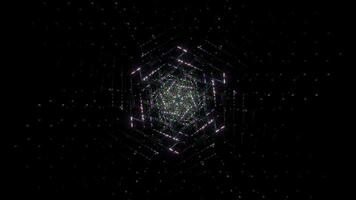 Beautiful colorful trippy pattern animation visual 3D seamless mandala spiritual with sacred geometry light. Graphics for music stage transition, shows, retro, hitech. video