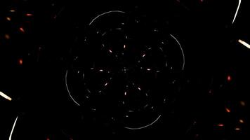 Pulsating neon light with rotating geometric shapes in a seamless VJ loop video