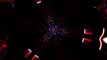 Abstract geometric 3D tunnel, looping endlessly for captivating VJ use video