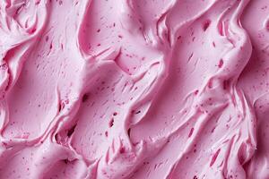 texture of pink cream, texture of raspberry or strawberry ice cream photo