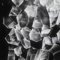 Geometric Patterns of Frost Crystals on a Windowpane, Macro Shot photo