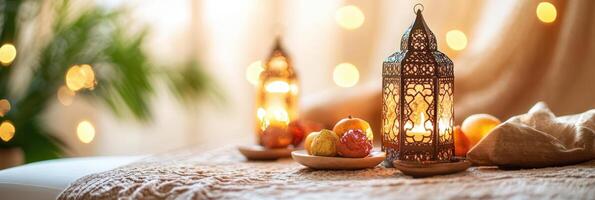 A table with a candle and a bowl of fruit photo