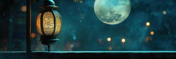 A lamp with a moon in the background photo