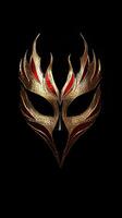 The golden mask is on a black background photo