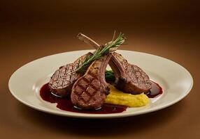 Grilled Lamb Chops with Creamy mashed potatp photo