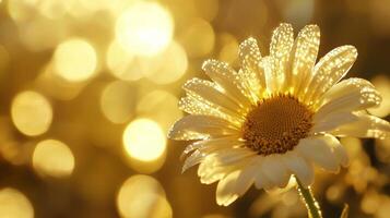 A single yellow flower is in front of a sun photo