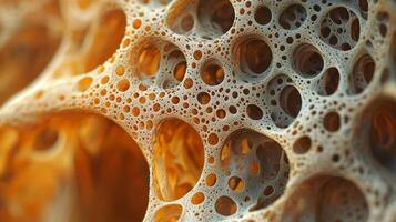 A close up of a foam structure photo