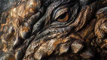 A close up of a large animal's face photo