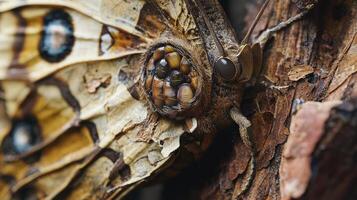 A close up of a butterfly with its wings open photo