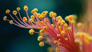 A close up of a flower with yellow petals photo