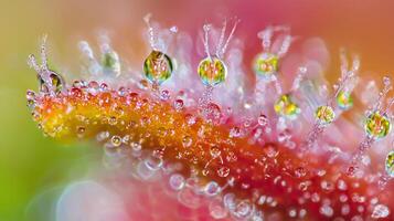 Macro photography of water droplets on a flower photo