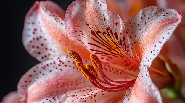 A close up of a flower with spots on it photo